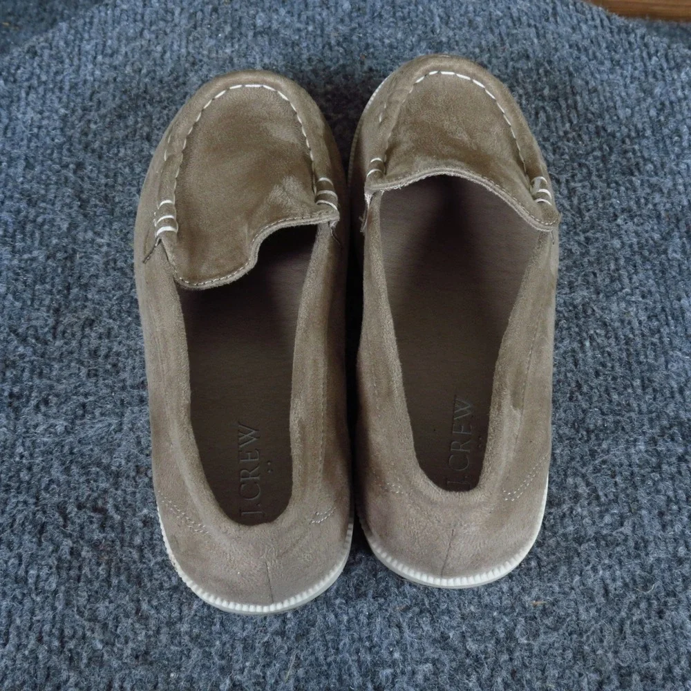 J. Crew Toddler Loafers Size 12 Boys Girls Slip On Shoes Tan Faux Suede Classic
